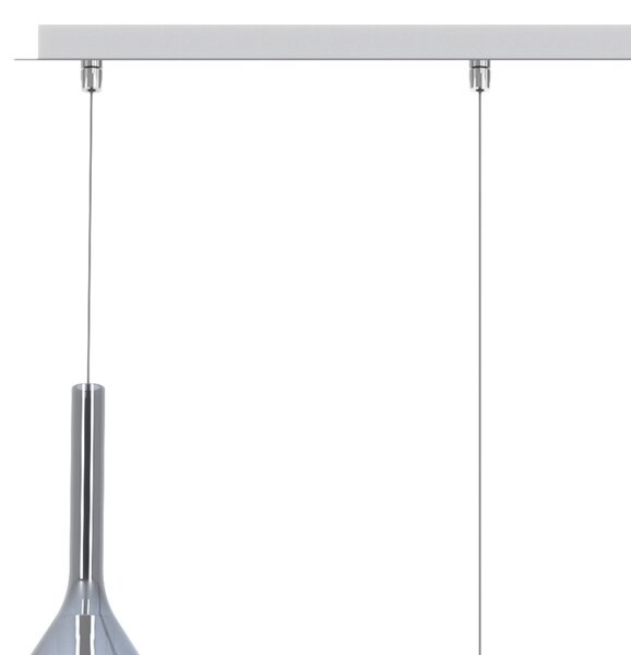Lampadario moderno top light kona 1177 cr s3 r bl tr e27 led vetro blu lampada soffitto - Top Light