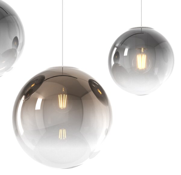 Lampadario moderno top light big eclipse 1194 cr s4 rmix br fu e27 led vetro lampada soffitto sfera globo - Top Light
