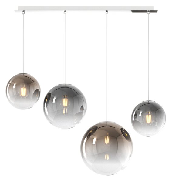 Lampadario moderno top light big eclipse 1194 cr s4 rmix br fu e27 led vetro lampada soffitto sfera globo - Top Light