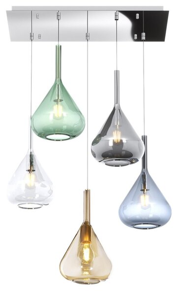 Lampadario top light kona 1177 cr s5 r mc e27 led lampada soffitto moderna - Top Light