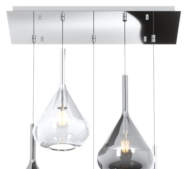 Lampadario top light kona 1177 cr s5 r tf e27 led lampada soffitto moderna - Top Light