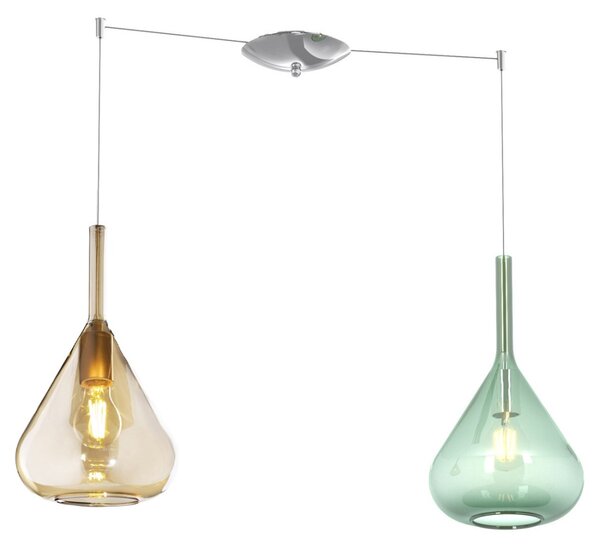 Lampadario top light kona 1177 cr s2 s mc e27 led lampada soffitto moderna - Top Light