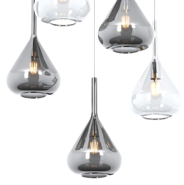 Lampadario top light kona 1177 cr s5 r tf e27 led lampada soffitto moderna - Top Light