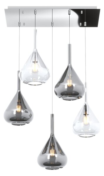Lampadario top light kona 1177 cr s5 r tf e27 led lampada soffitto moderna - Top Light