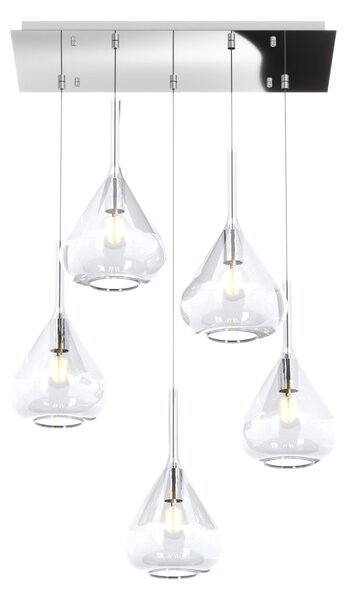 Lampadario top light kona 1177 cr s5 r tr e27 led lampada soffitto moderna - Top Light