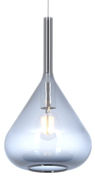Applique moderna top light kona 1177 cr a bl e27 led lampada parete vetro - Top Light