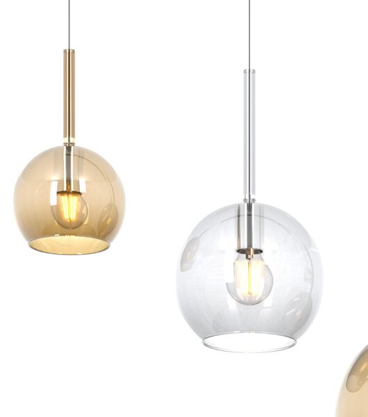Lampadario moderno top light future 1155 cr s4 rmix ta e27 led vetro pirex soffiato lampada soffitto - Top Light