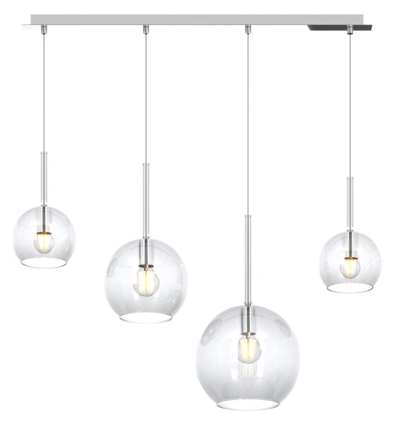 Lampadario moderno top light future 1155 cr s4 rmix tr e27 led vetro pirex soffiato lampada soffitto - Top Light