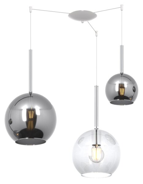 Lampadario moderno top light future 1155 bi s3 smix tc e27 led vetro pirex soffiato lampada soffitto - Top Light