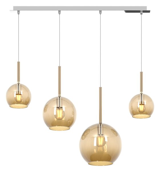 Lampadario moderno top light future 1155 cr s4 rmix am e27 led vetro pirex soffiato lampada soffitto - Top Light