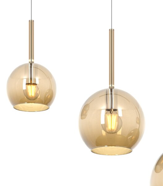 Lampadario moderno top light future 1155 cr s4 rmix am e27 led vetro pirex soffiato lampada soffitto - Top Light