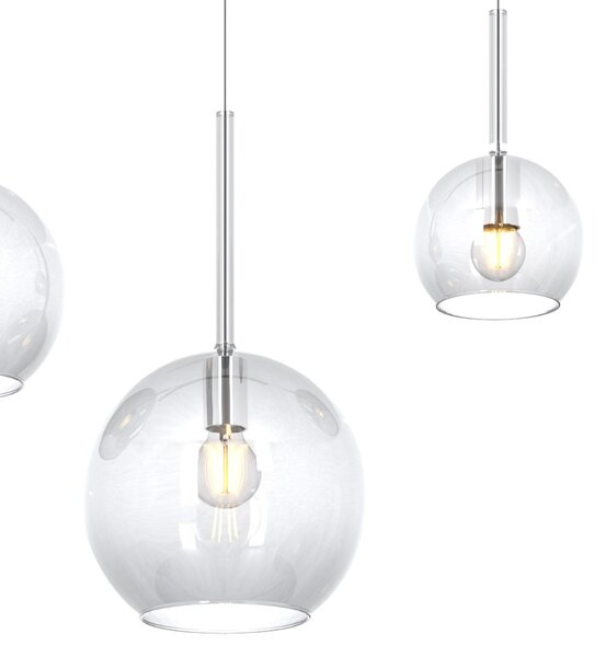 Lampadario moderno top light future 1155 cr s4 rmix tr e27 led vetro pirex soffiato lampada soffitto - Top Light