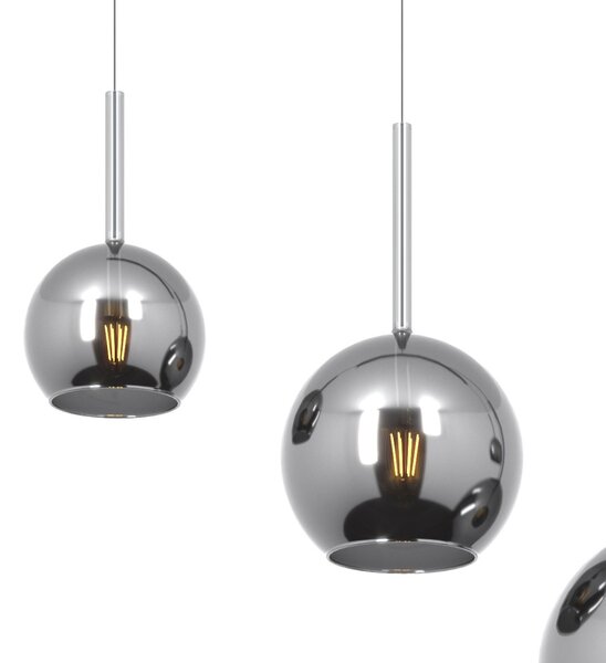 Lampadario moderno top light future 1155 cr s4 rmix cr e27 led vetro pirex soffiato lampada soffitto - Top Light