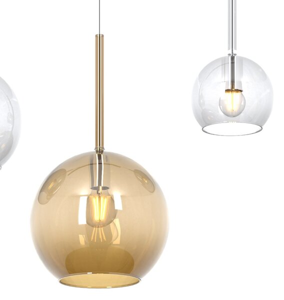 Lampadario moderno top light future 1155 cr s4 rmix ta e27 led vetro pirex soffiato lampada soffitto - Top Light
