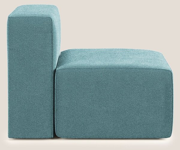 Nettuno modulo poltrona centrale in morbido tessuto bouclè T07 azzurro