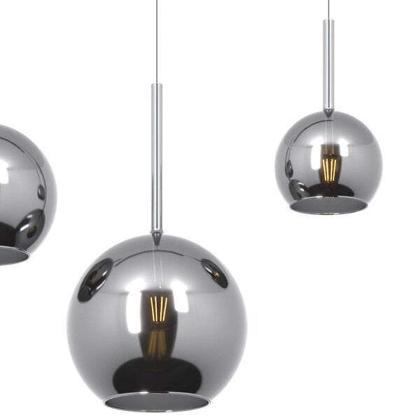 Lampadario moderno top light future 1155 cr s4 rmix cr e27 led vetro pirex soffiato lampada soffitto - Top Light