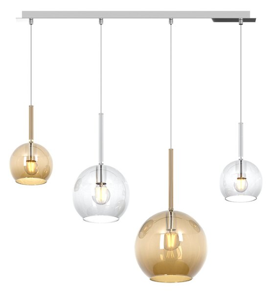 Lampadario moderno top light future 1155 cr s4 rmix ta e27 led vetro pirex soffiato lampada soffitto - Top Light