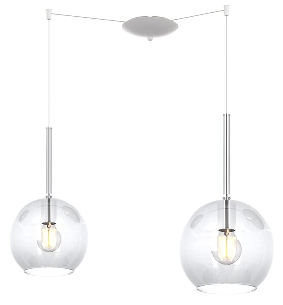 Lampadario moderno top light future 1155 bi s2 smix tr e27 led vetro pirex soffiato lampada soffitto - Top Light