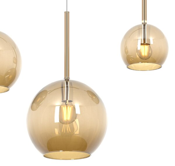 Lampadario moderno top light future 1155 cr s4 rmix am e27 led vetro pirex soffiato lampada soffitto - Top Light