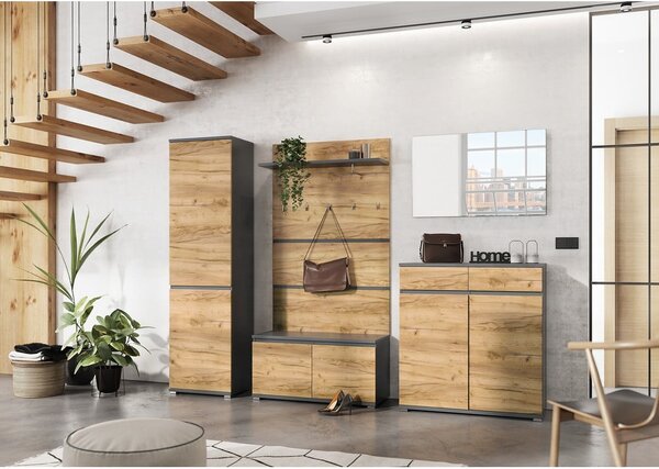 Scarpiera in rovere con panca Lissabon - Germania