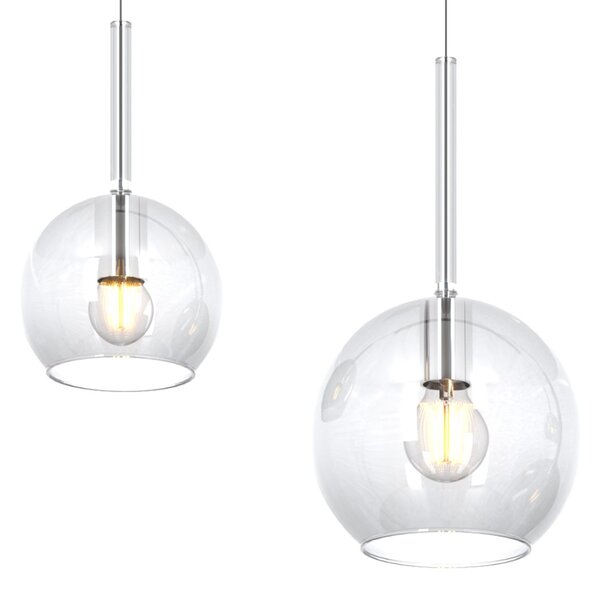 Lampadario moderno top light future 1155 cr s4 rmix tr e27 led vetro pirex soffiato lampada soffitto - Top Light