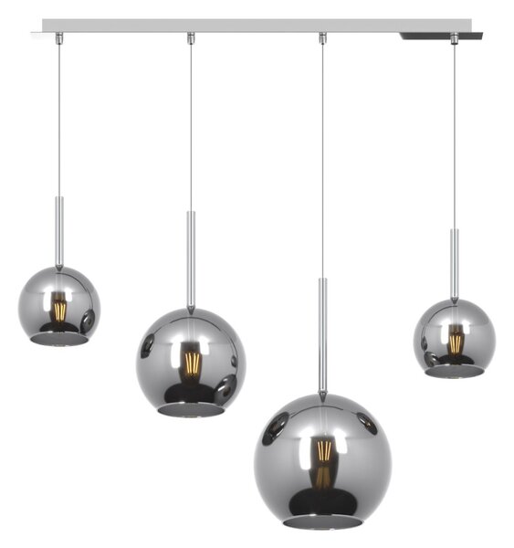 Lampadario moderno top light future 1155 cr s4 rmix cr e27 led vetro pirex soffiato lampada soffitto - Top Light