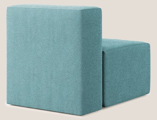 Nettuno modulo poltrona centrale in morbido tessuto bouclè T07 azzurro