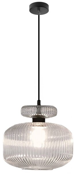 Lampadario moderno illuminando sp greta g tr e27 led vetro trasparente sospensione - Illuminando