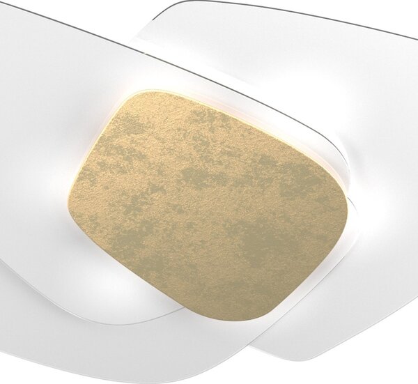 Plafoniera vetro top light strategy 1196 plm fo e27 led lampada soffitto parete - Top Light