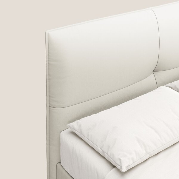 Greta letto contenitore dimensioni SLIM con testata trapuntata in ecop