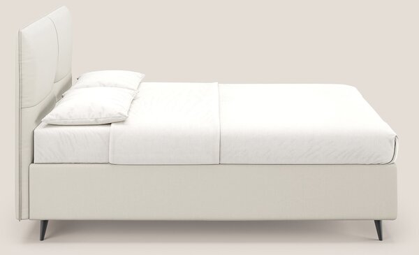 Greta letto contenitore dimensioni SLIM con testata trapuntata in ecop