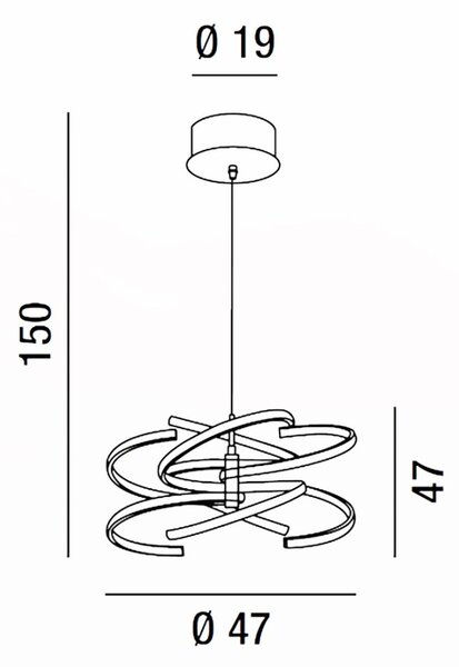 Lampadario moderno perenz nest 6396 b ctd led dimmerabile alluminio silicone - Perenz