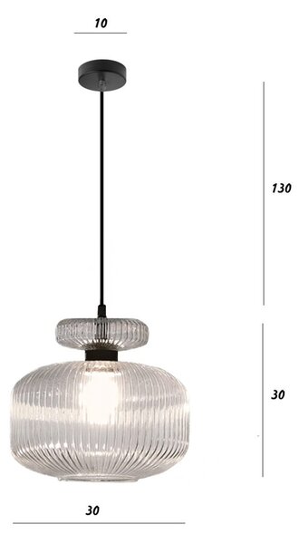 Lampadario moderno illuminando sp greta g tr e27 led vetro trasparente sospensione - Illuminando