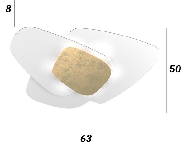 Plafoniera vetro top light strategy 1196 plm fo e27 led lampada soffitto parete - Top Light