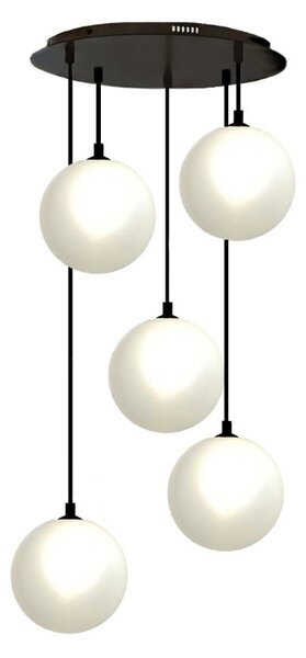 Lampadario moderno illuminando pallina sp to 5 nr g9 led metallo vetro sfera sospensione - Illuminando