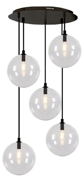 Lampadario moderno illuminando pallina sp to 5 nr g9 led metallo vetro sfera sospensione - Illuminando