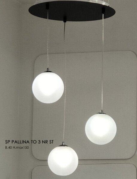Lampadario moderno illuminando pallina sp to 3 nr g9 led metallo vetro sfera sospensione - Illuminando