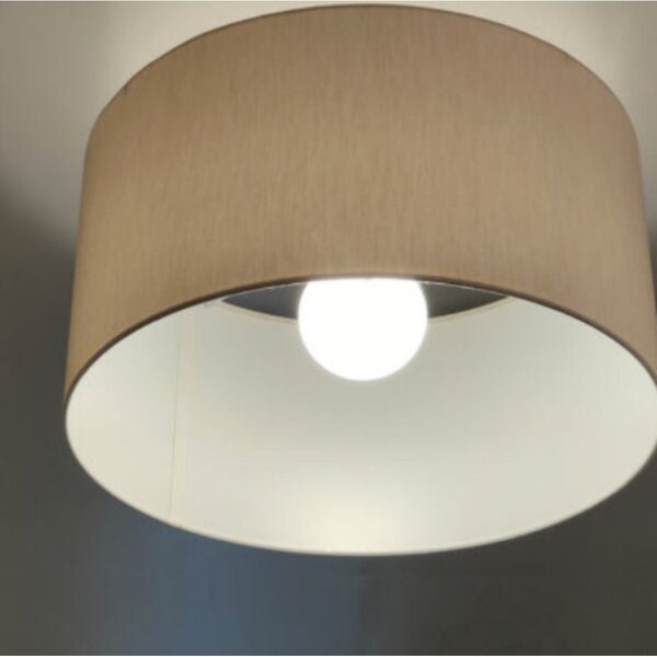 Plafoniera illuminando cilindro pl 43 e27 led metallo tessuto lampada soffitto classica moderna - Illuminando