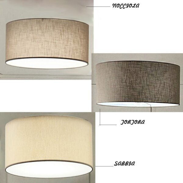 Lampadario illuminando cilindro sp 20 e27 led metallo tessuto sospensione classica moderna - Illuminando