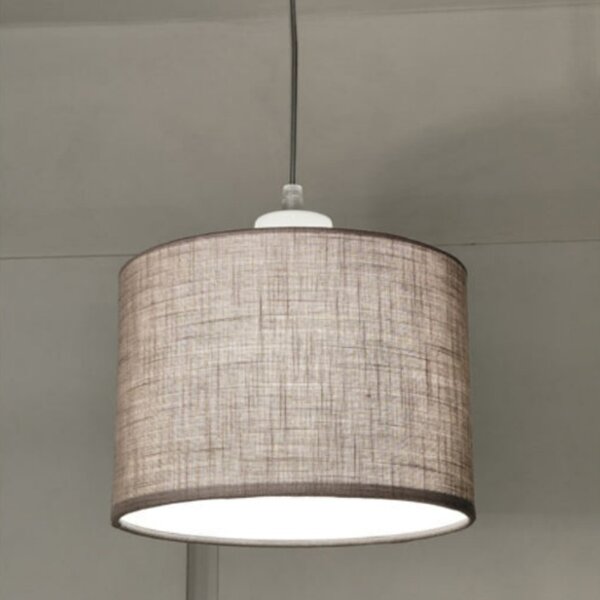 Lampadario illuminando cilindro sp 20 e27 led metallo tessuto sospensione classica moderna - Illuminando