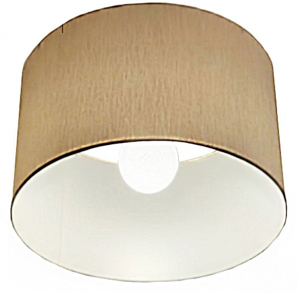 Plafoniera illuminando cilindro pl 43 e27 led metallo tessuto lampada soffitto classica moderna - Illuminando