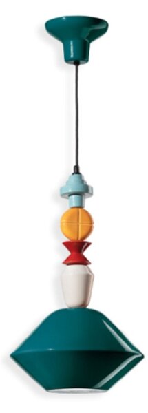 Lampadario ceramica ferroluce decò lariat c2510 e27 led sospensione classica moderna - Decò