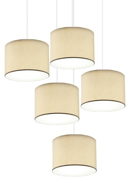 Lampadario illuminando cilindro sp 5g to bn sb e27 led tessuto sabbia sospensione multiluce classica moderna - Illuminando