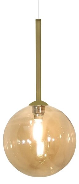 Lampadario classico illuminando bolle sp1 or am g9 led metallo vetro sfera ambra sospensione - Illuminando