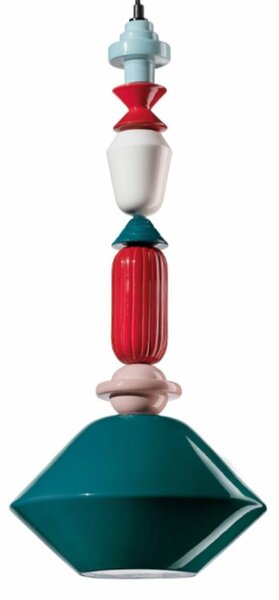 Lampadario ceramica ferroluce decò lariat c2511 e27 led sospensione classica moderna - Decò