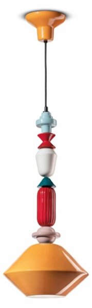 Lampadario ceramica ferroluce decò lariat c2511 e27 led sospensione classica moderna - Decò