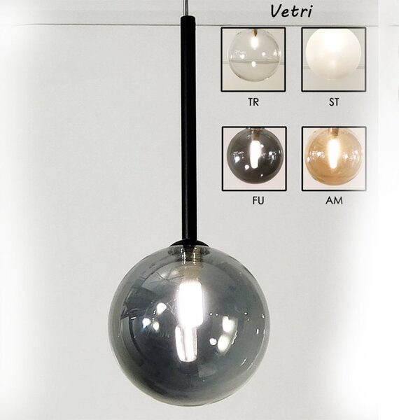 Lampadario moderno illuminando bolle sp1 nr fu g9 led metallo vetro fumè sospensione - Illuminando