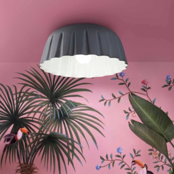 Plafoniera ceramica ferroluce decò madame gres c2572 e27 led lampada soffitto classica moderna - Decò