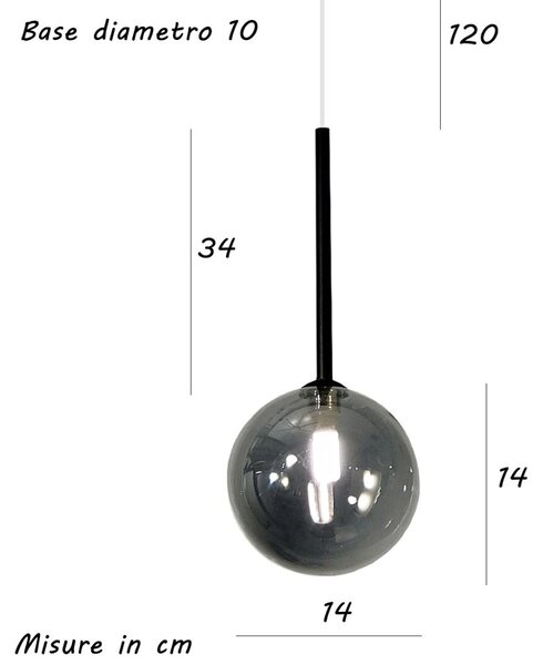 Lampadario moderno illuminando bolle sp1 nr fu g9 led metallo vetro fumè sospensione - Illuminando