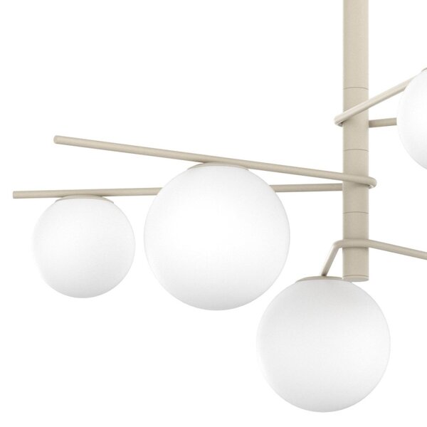 Lampadario moderno top light boomerang 1200 6 e27 led lampada soffitto sfere vetro - Top Light